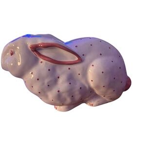 Tiffany & Co Austria Ceramic Bank Pink & Blue Polka Dot Rabbit Sold Separately
